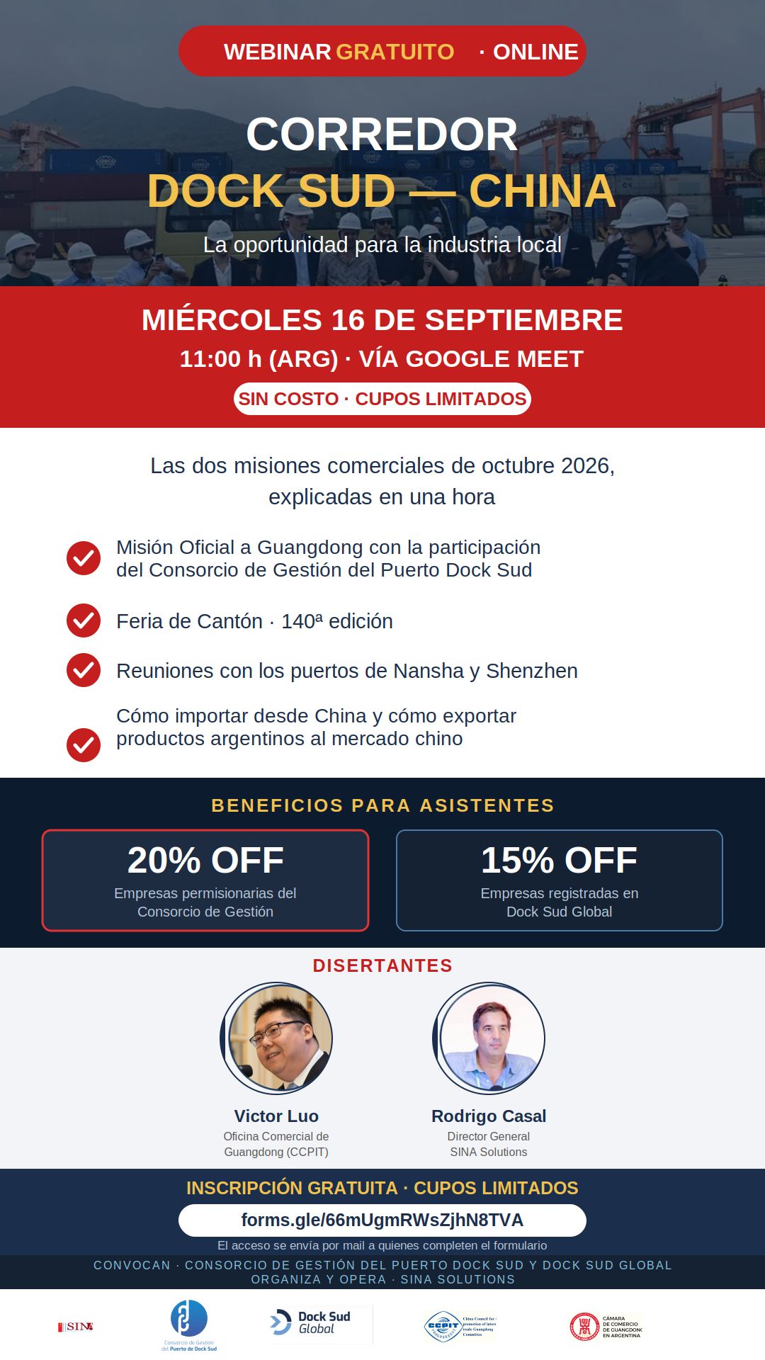 Dock Sud - China un Webinar para conectar mercados